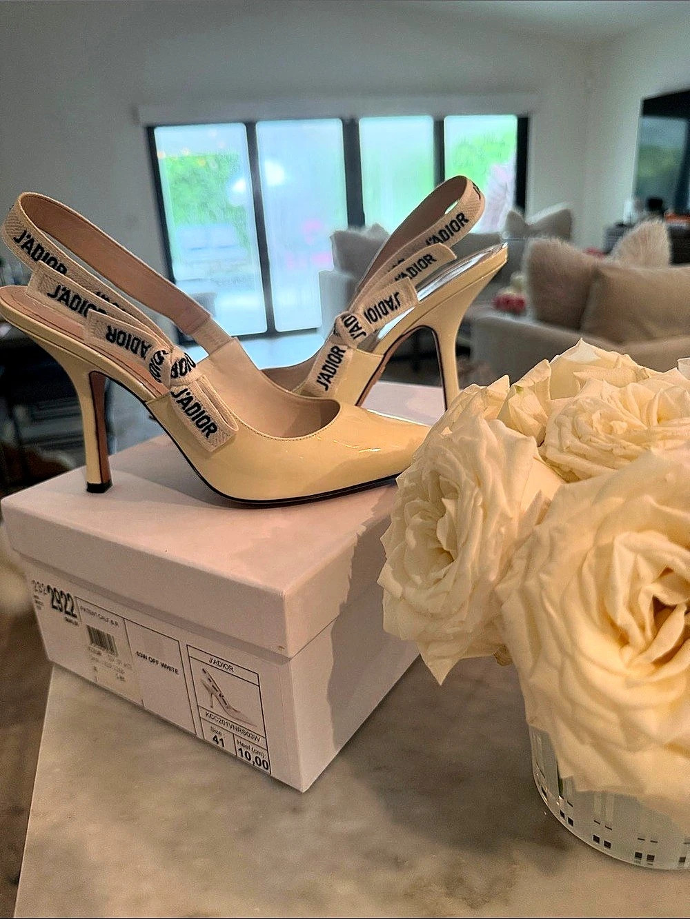 Dior J'Adior Slingback Heels in Cream EU 41